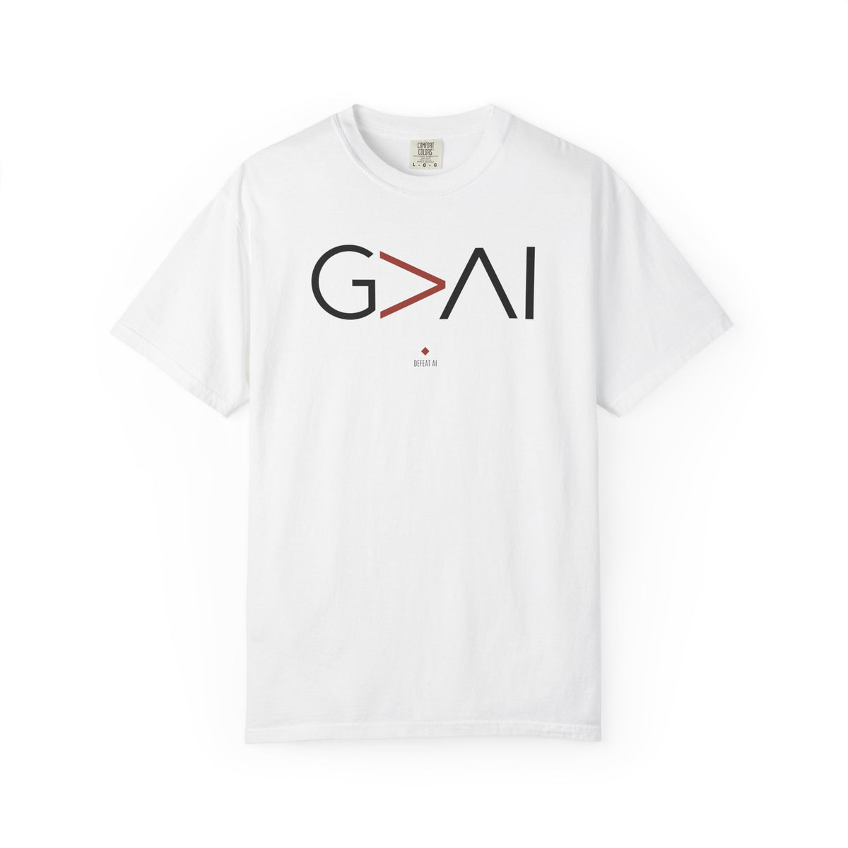 White G>AI God Is Greater Than AI Comfort Colors T-shirt