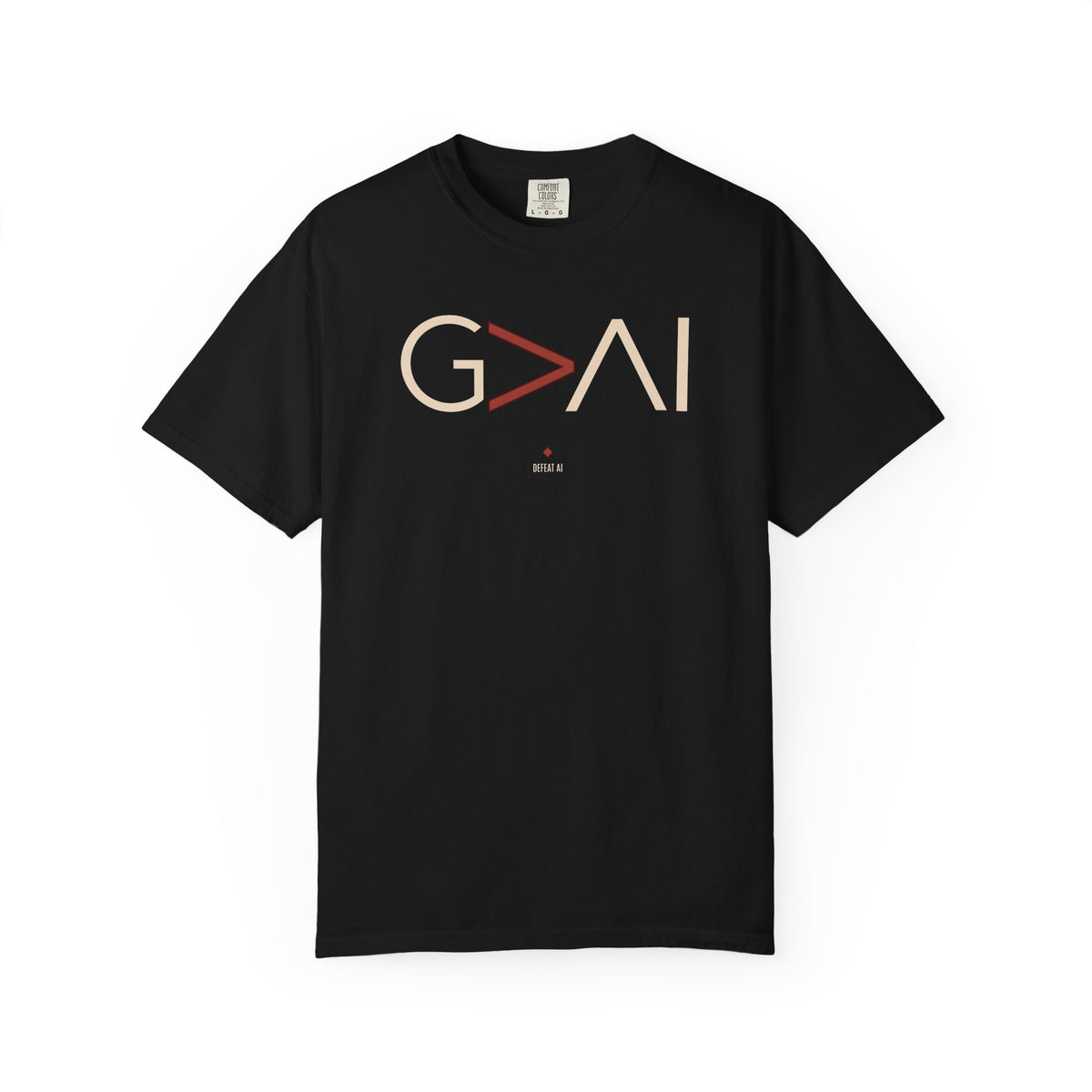 Black G>AI God Is Greater Than AI Comfort Colors T-shirt