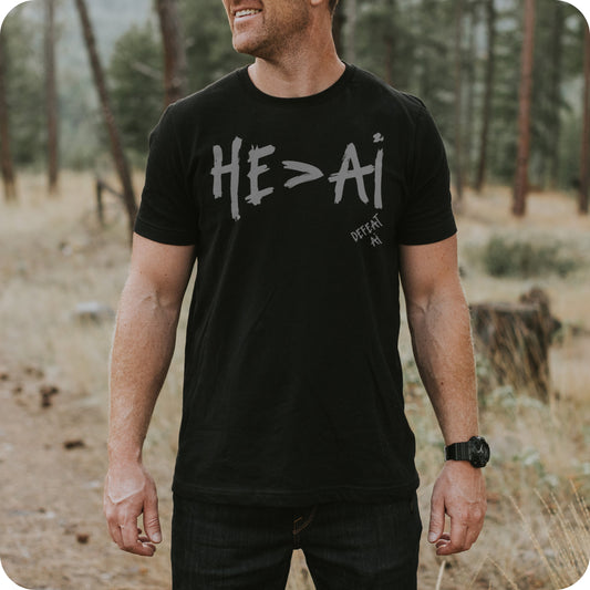 He Is Greater Than Ai (He>Ai) Unisex Graphic Tee