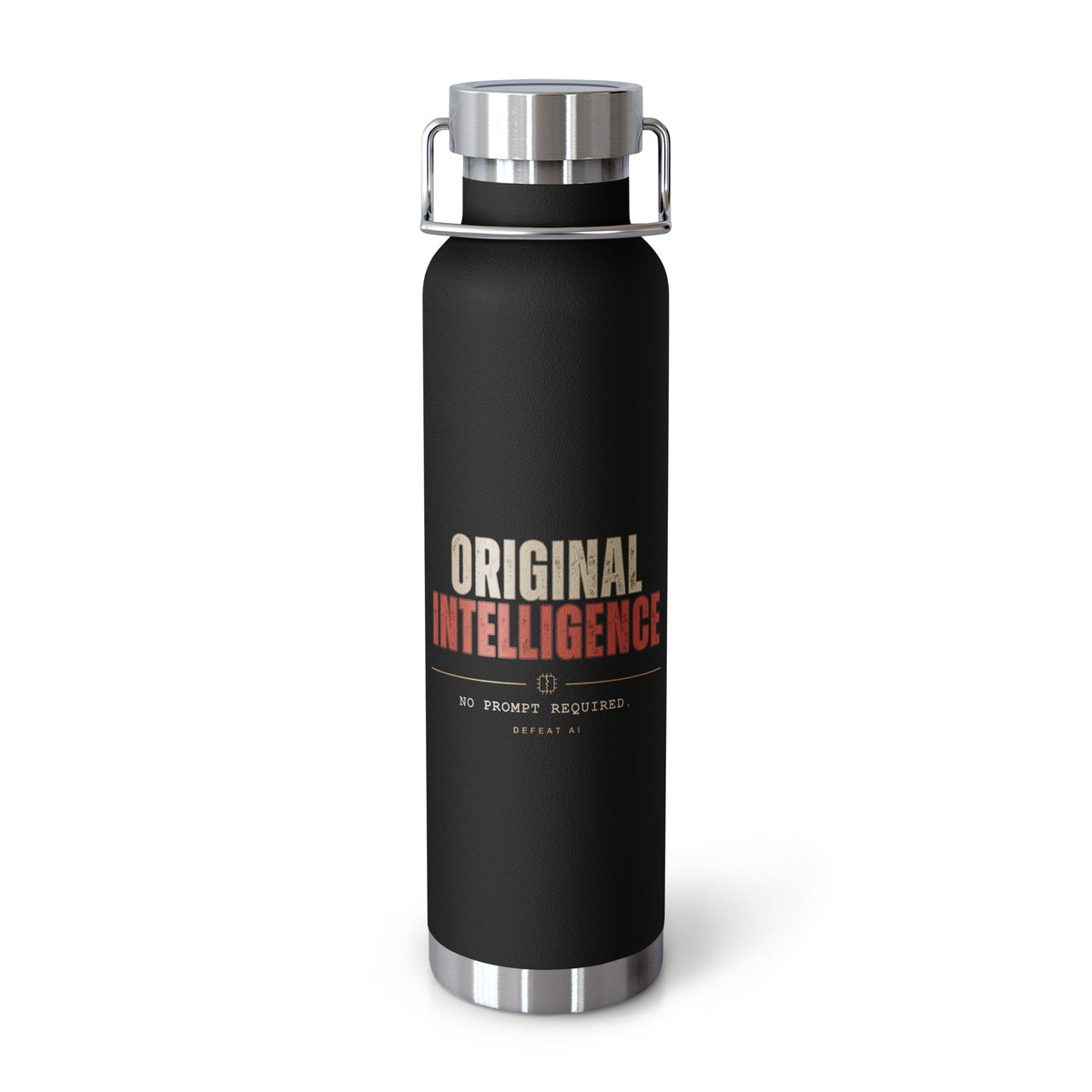 Black Original Intelligence 22 oz copper insulated water bottle