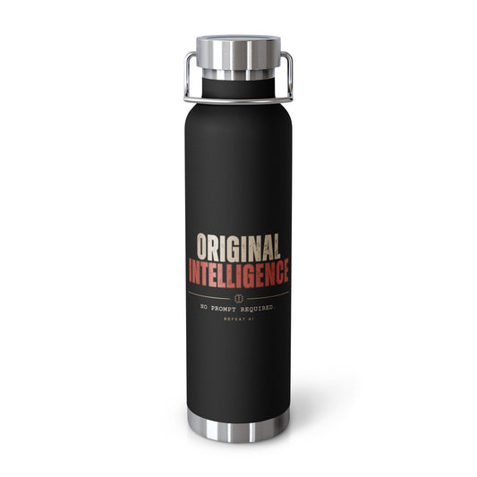 Black Original Intelligence 22 oz copper insulated water bottle