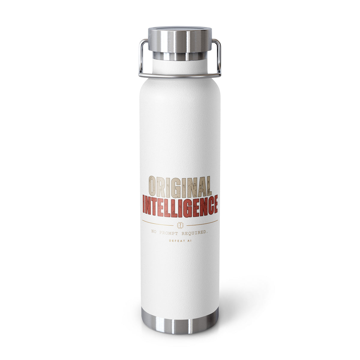 White Original Intelligence 22 oz copper insulated water bottle