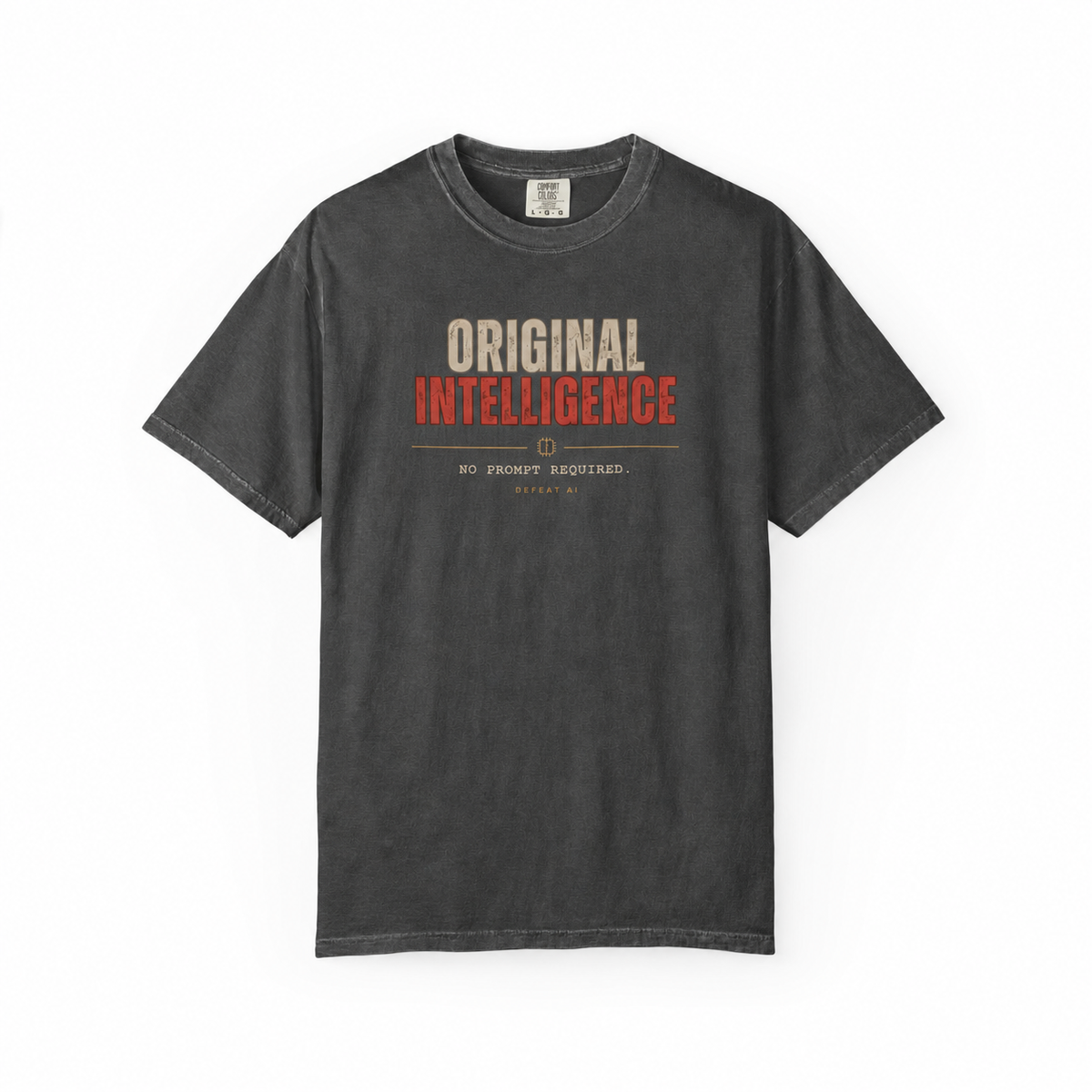 Original Intelligence Comfort Colors T-shirt in distressed Pepper charcoal